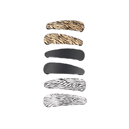 Complement 3 Par Hårspännen I Olika Mönster Accessoarer & tillbehör Dam Svart