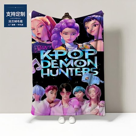 K-Pop Demon Hunters 3D-printet fleecepledd | Mykt flanellteppe *130*150cm*01