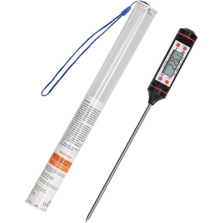 Kjøtttermometer - Kjøkkensonde for Nøyaktig Tilberedning av Kjøtt, Bakverk og Væske - Termosonde med Temperatur på LCD-skjerm