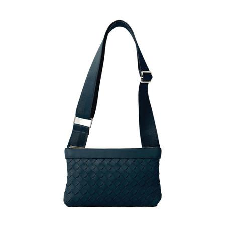 Bottega Veneta, Classic Intrecciato Crossbody Bag Blauw, Heren, Maat:ONE Size,leer