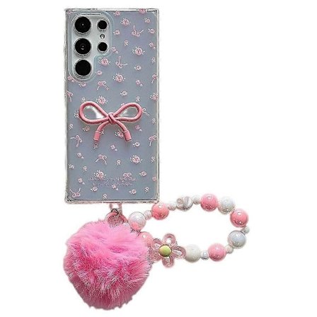 Deksel til Samsung Galaxy S24 Ultra Blomstermønster IMD TPU Telefondeksel med Kjede