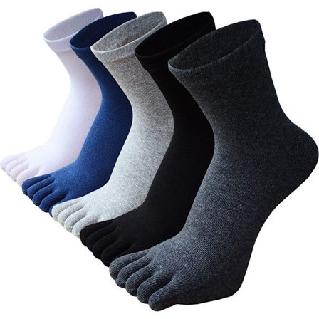 Tåstrømper - Tåstrømper - 5 par - Yoga Strømper - Bomuld - Glat Tåsøm - Ingen Irriterende Sømme