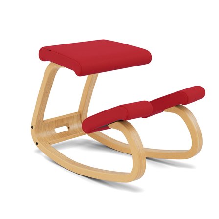 Varier Furniture Variable - Red Polyester - Light brown base