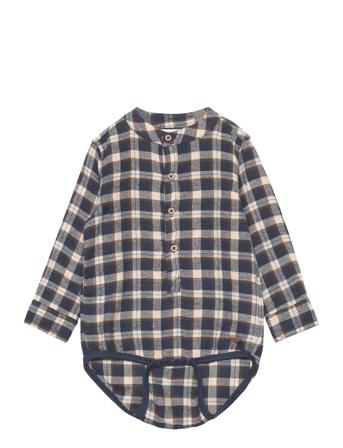 Body Ls Check Navy Minymo