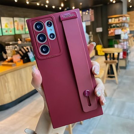 Case flytande silikon kompatibel med Samsung Galaxy S22 Ultra S22+ S22 med stödarmband Stötsäker