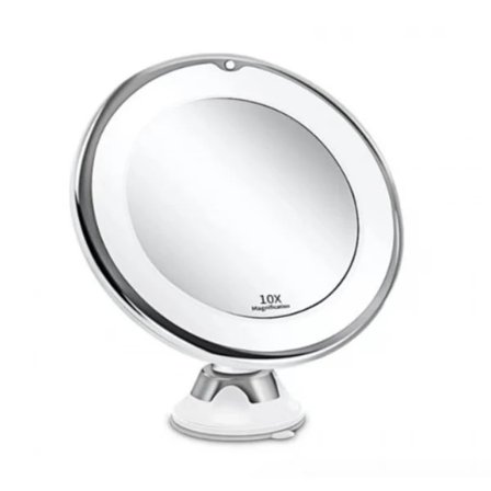 Makeup spejl med LED-fyldlys 10x forstørrelse batteridrevet skønhedsspejl