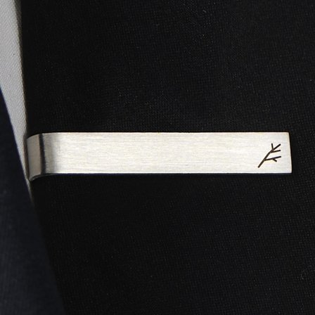 Brushed Stainless Steel Short Tie Bar for Men - Tie clips for skinny ties