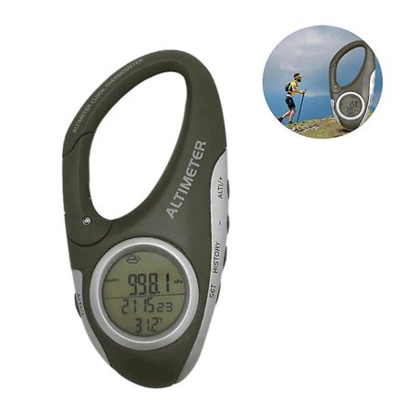 Mini-kompassi, karabiiniklipsi, 8-in-1-ohjaustermometri, avaimenperä, avaimenperät ulkoiluun, patikointiin, kiipeilyyn, metsästykseen, matkustamiseen