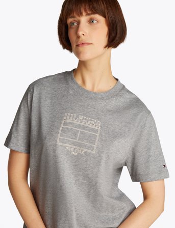 Tommy Hilfiger Mdrn Outline Flag C-Nk Tee - Grey - L