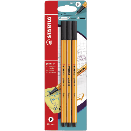 Stabilo Point 88 3-pack, Svart Kontor & papper ONESIZE