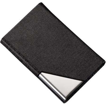 Galaxy Visittkortsholder, visittkort i rustfritt stål, kredit- og ID-kortlommebok med magnetisk lukking (svart)