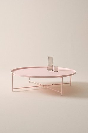 Jotex - Sofabord ø 110 Cm Mat rosa - TRAYSON - Køb Sofabord hos Jotex