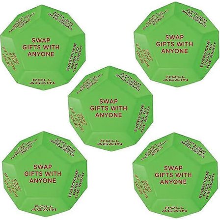 Julegavebyt Dice med Julemanden, 2025 Ny - Byt Dice Spil, Julefestspil til Gavebyt, 12 Forskellige Sider - 3*3*3 tommer silikone materiale