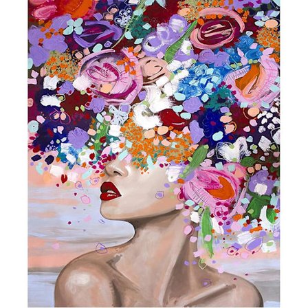 5d Diamantmålningssats för vuxna nybörjare, färgglada blommor flicka full borr diamantkonst strassmålning med diamanter bilder konst och hantverk