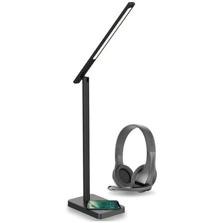 XQISIT Work from Home Kit - LED-Lampa med trådlös laddning + Headset