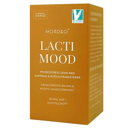 Nordbo LactiMood Mælkesyrebakterier & Safran 30 kaps., Helse & Madvarer, Ingredienser, Mælkesyrebakterier
