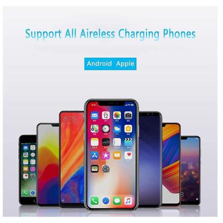 Hurtig trådløs billaderholder, Qi 360 roterende automatisk telefonholder, kompatibel med Galaxy S9/s9 /s8/s8 /s7, kompatibel med Iphone 8/8 /x