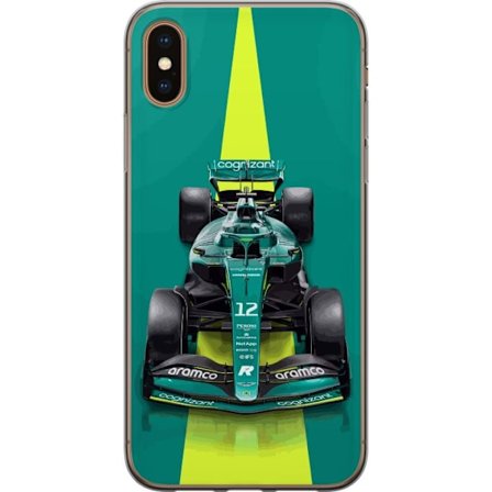 Yhteensopiva Puhelinkuori Apple Apple iPhone XS Aston Martinin Formula 1 -auto vihreässä kilpailumuotoilussa, jossa on moderni studiosentuntma