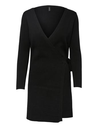 Yashalton Ls Knit Wrap Dress Black YAS