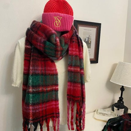 Winter Scarf for Women Cashmere Warm Plaid Pashmina Vintage Wraps Female Thick Soft Bufanda Big Tassels Shawl Long Stoles