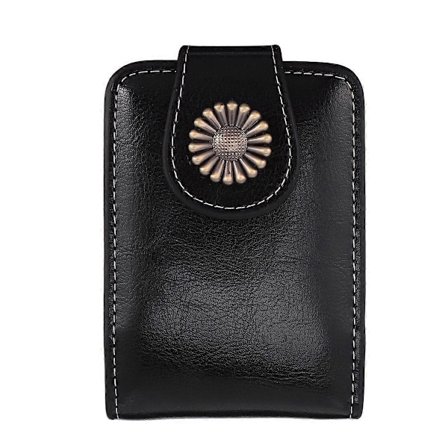 1 st Läppstiftsfodral Läppstiftsväska Läppglansfodral med Inbyggd Spegel (Svart)