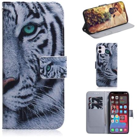 Lompakkokotelo iPhone 12 - Valkoinen Tiikeri