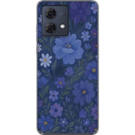 Yhteensopiva Puhelinkuori Motorola Moto G84 Yöllisiä kukkia syvänsinisessä unenomaisessa kesäillassa