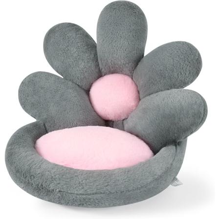 Blomsterformet seteputer, komfortabel Kawaii spillstolpute 19 tommer (ca. 48,3 cm) Kontor gulvputepute for soveromsdekorasjon grå