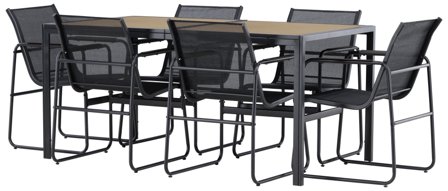 Venture Home Lampedusa Matgrupp Svart/Brun, Utemöbler