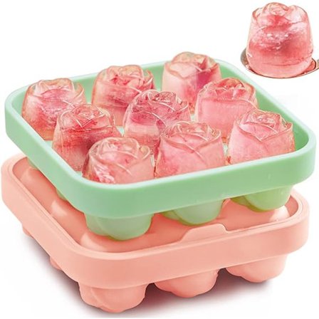 Ruusunmuotoinen jääpala-astia, silikoninen jääpala-astia, yhteensopiva pakastimen kanssa, uutuus D