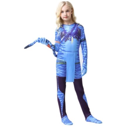 Avatar 2 kostyme, Jumpsuit for barn med Halloween-trykk