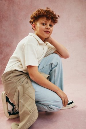 Kappahl | Kortermet pikétrøye Offwhite 146/152 | Offwhite