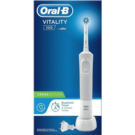 Oral-B Vitality 100, eltandborste, CrossAction, Vit, eltandborste, för Oral B