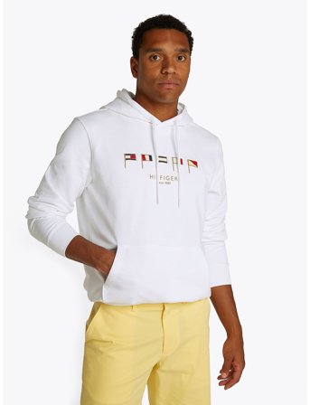Tommy Hilfiger Hilfiger Multi Flags Hoody - White - L