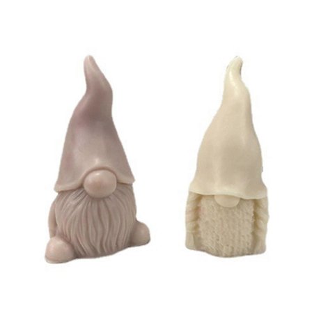 3D Ansiktsløs Gnome Silikon Såpe Lysform Jul Skandinavisk Alv Dverg DIY Epoxy Resin Form for Sjokolade Godteri Kake Dekor Baking