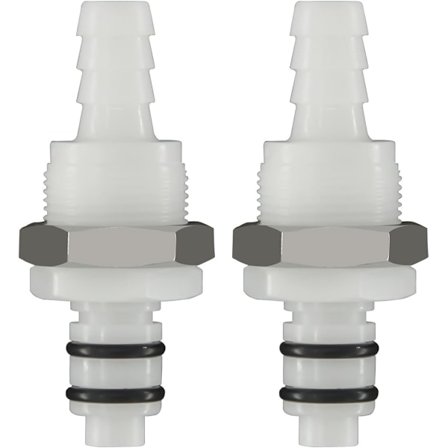 2 st 5/16" Snabbkoppling för plaströr med avstängningsventil, panelmonterad snabbkoppling, gaffelkoppling (2 hanar) (5/16")