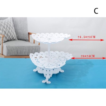 1/2 st Tårtställ Fat Cupcake Snacks Tallrikar Tre-lagers Crea