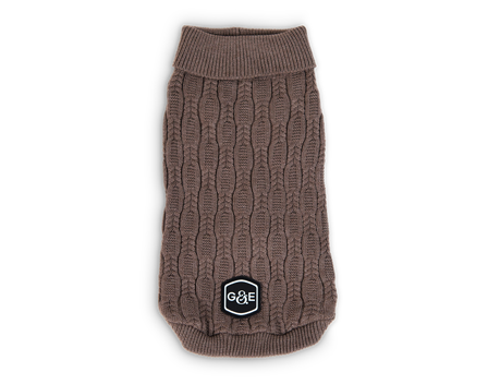 Gustaf och Evita - Strikket genser Comfort, 35cm, Brun - Hund - Hundeklær & potesokker - Hundegensere & fleecegensere - ZOO.no