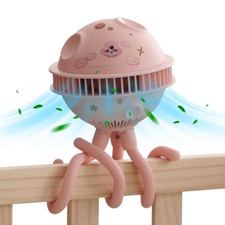 1 st barnvagnsfläkt, 1200 mAh (rosa)