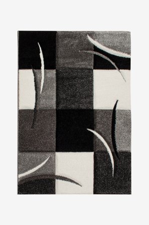 KM Home - Matto London - Musta - Sileät matot - 133X190 - - Homeroom