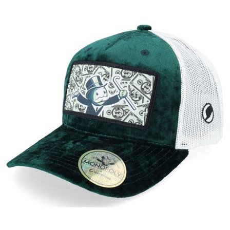 Monopoly - Grön trucker Keps - Monopoly Man Green Green/White Velvet Trucker @ Hatstore