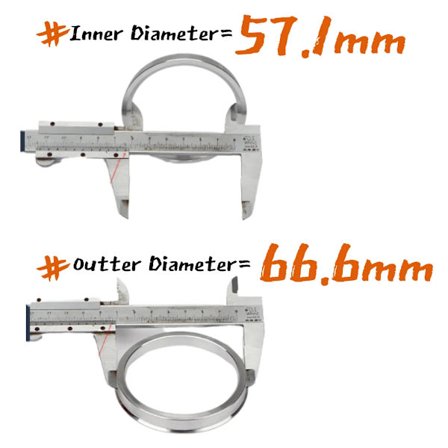 Nav Centreringsringe 57.1-60.1 66.45 66.5 66.6 67.1 71.6 72.6 73.1 74.1 82 Hjul Center Nav Ring Bore Spacer Aluminium Legering Antal(4)