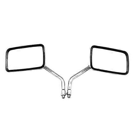 2 st 10mm Universella Rektangelformade Motorcykelstyre Backspeglar