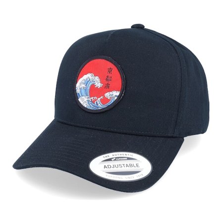 Iconic - Svart adjustable Caps - The Wave Patch Black A-Frame Adjustable @ Hatstore
