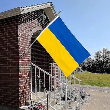 Ukraina 3ft X 2ft Nasjonalflagg Ukrainsk 90cm X 60cm 100% Polyester 2 Metallmaljer_c