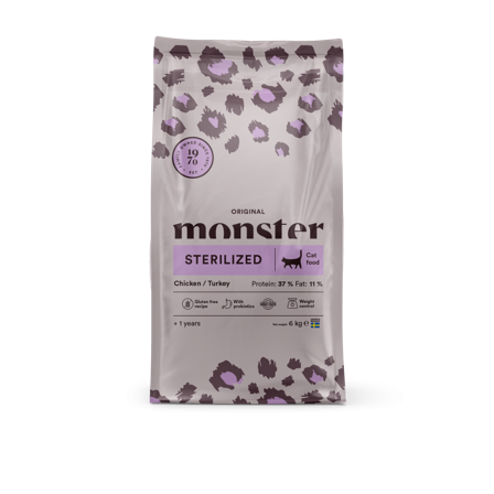 Monster Pet Food - Katt Original Sterilisert kylling/kalkun 6 kg - Katt - Kattefôr & kattemat - Tørrfôr for katt - ZOO.no