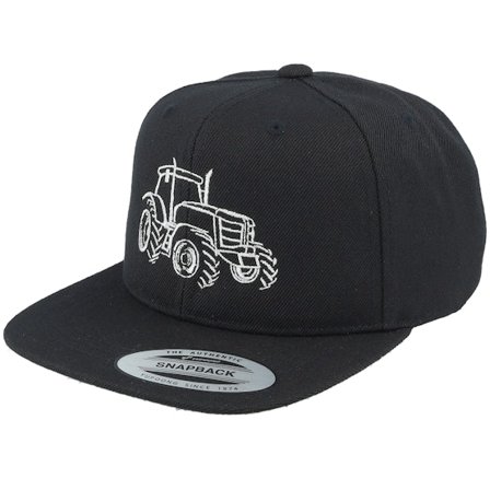 Kiddo Cap - Black - snapback - Cap - Kids Tractor Outline Black/Black Snapback - Hatstore