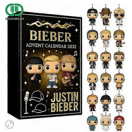 2025 Justin Bieber Advents Jule Blind Box Juletræsdekoration Akrylvedhæng