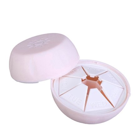 Piller Veckoorganisatör Mini 7 Fack Medicinförvaringsbehållare Rosa Rese Daglig Användning 1 st