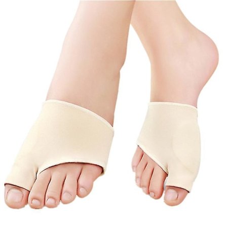 1 Pair Toe Separator Hallux Valgus Bunion Corrector Bunions Toe Straightener Toe Spacers Gel Bunion Pads Protector Size L ( Skin Color )